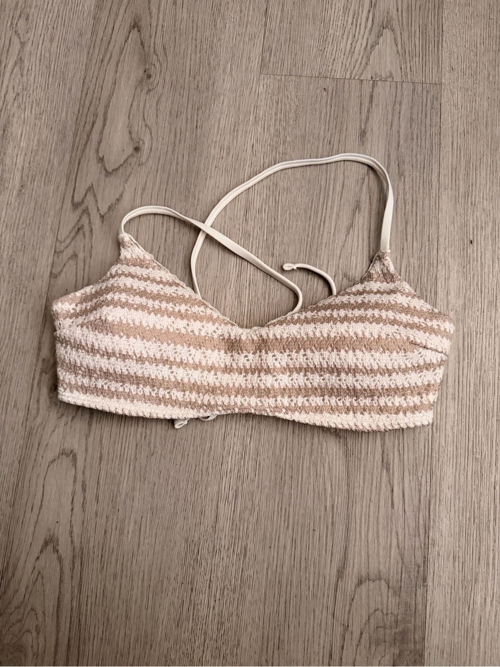 Striped Knit Bralette Swim Top